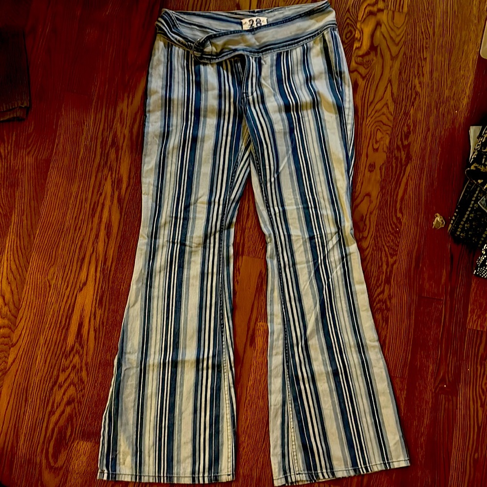 Free people journey indigo haze belted dash flare jeans rare!!!